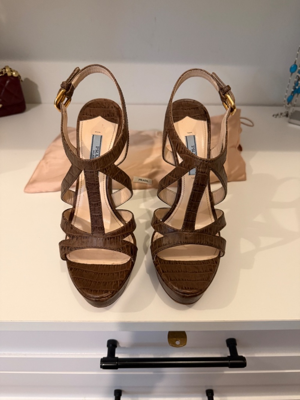 Prada Calzature Donna Platform heels. 36.5 brown.